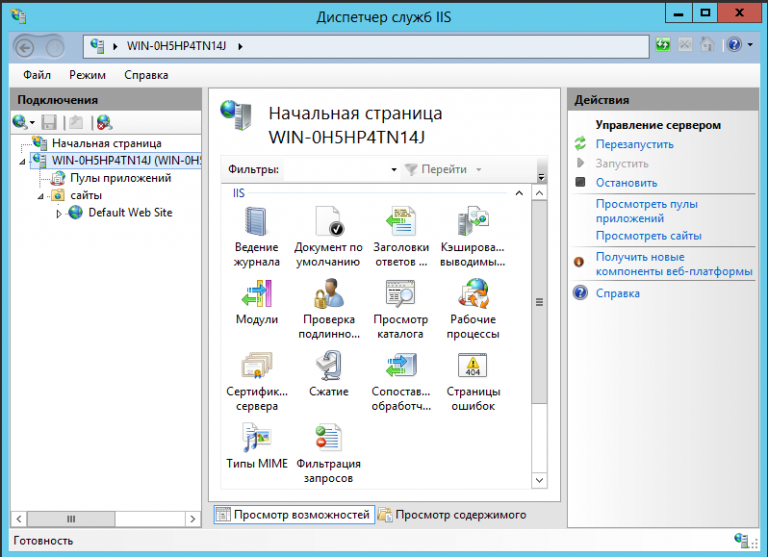 Установить веб сервер iis сменить каталог из которого он раздает файлы и порт на 8080